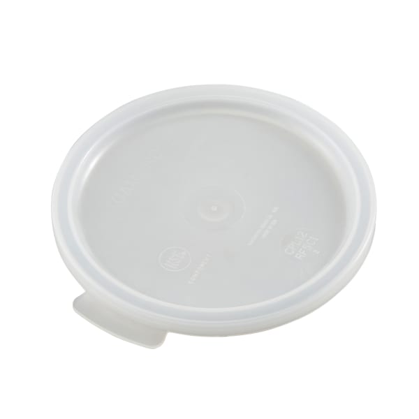 Cambro Poly Round Lids For 1-Qt Containers, White, Pack Of 12 Lids