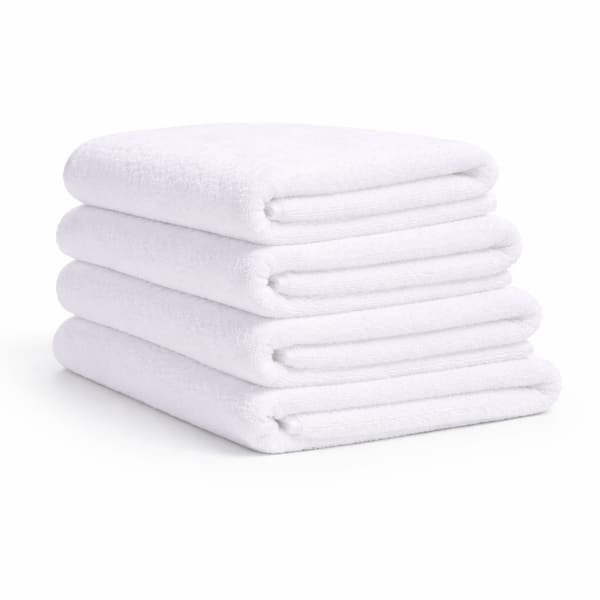 23 Threads Series A203 Bath Towels With Cam Borders, 24in x 48in, White, Total Qty 36