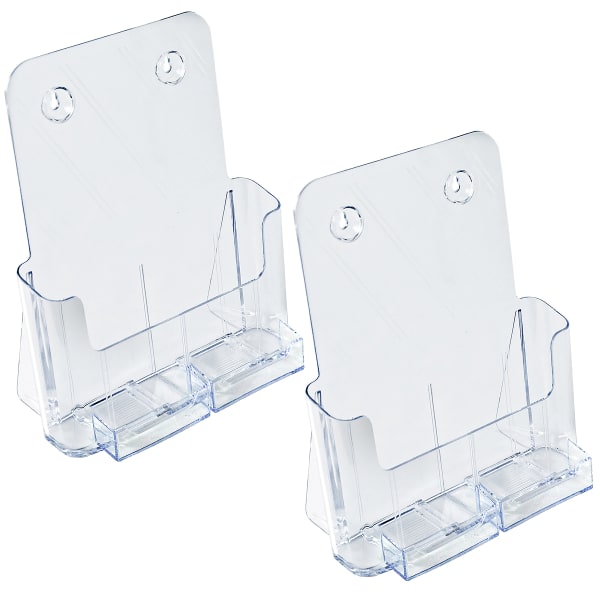 Azar Displays Adjustable Brochure Holders, 10-3/4in x 9-3/16in, Clear, Pack Of 2 Holders