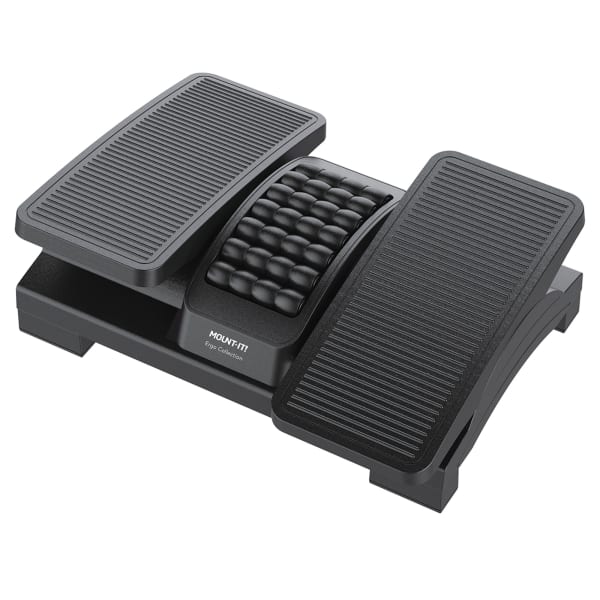 Mount-It! Dual Pedal Ergonomic Footrest, 16-13/16in x 6-5/16in, Black