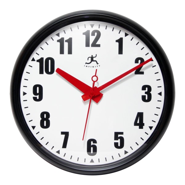 Infinity Instruments Impact Wall Office Clock, 15inH x 15inW x 2inD, Black