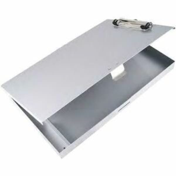 Saunders Tuff Writer Recycled Aluminum Clipboard - 1in Clip Capacity - Side Opening - 12in Sheet Size - Aluminum - Silver - 1 Each