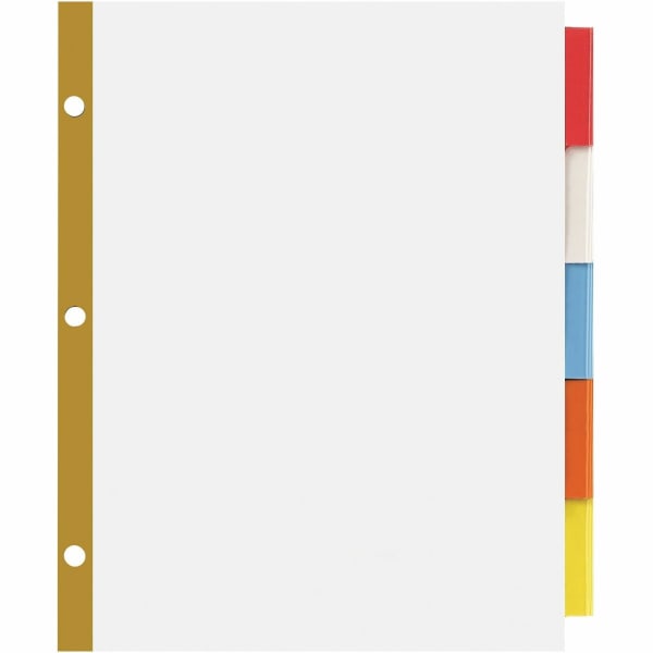 SKILCRAFT Big Tab Insertable Dividers - Letter - 8.50in Width x 11in Length - 3 Hole Punched - Insertable, Reinforced Hole, Tear Resistant - 5 / Set