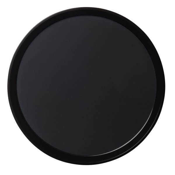 Cambro Round Polytread Trays, 14in, Black, Set Of 12 Trays, PT1400110