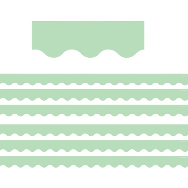 Teacher Created Resources Scalloped Border Trim Packs, 35', Mint Green, Set Of 6 Packs