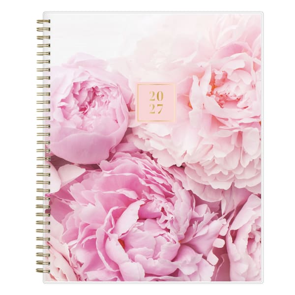 2027 Blue Sky Peony Weekly/Monthly Planning Calendar, 8.5x11, 0%, Clear PET, Jan-Dec, RY27