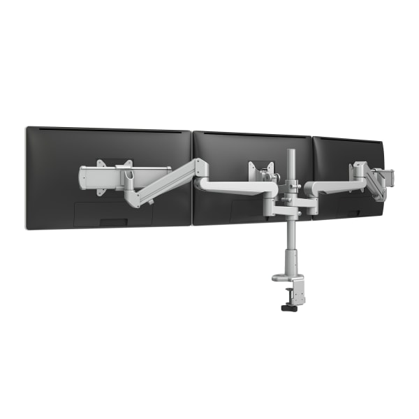 Fellowes Evolve3 FMS Triple Fixed Motion Slider Monitor Arm, Holds Up To 32.9in Wide Monitors, 15.4 Lb Capacity, Silver