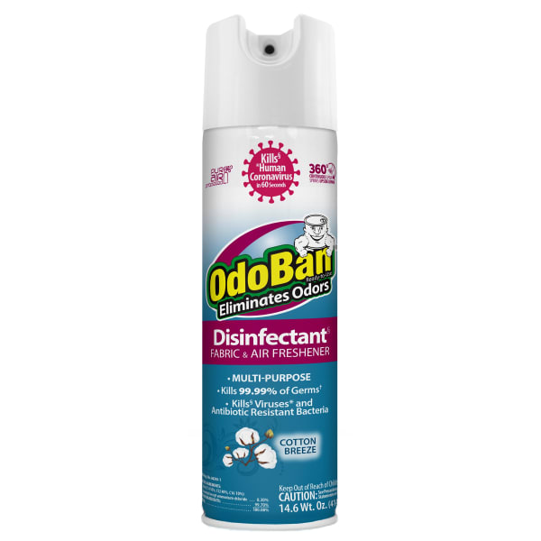 OdoBan Odor Eliminator Disinfectant 360 deg. Spray, Cotton Breeze Scent, 14.6 Oz