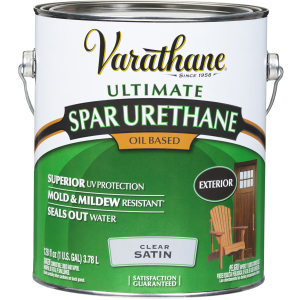 Varathane Ultimate Oil-Based Spar Urethane, 275 VOC, 1 Gallon, Clear Satin, Pack Of 2 Cans