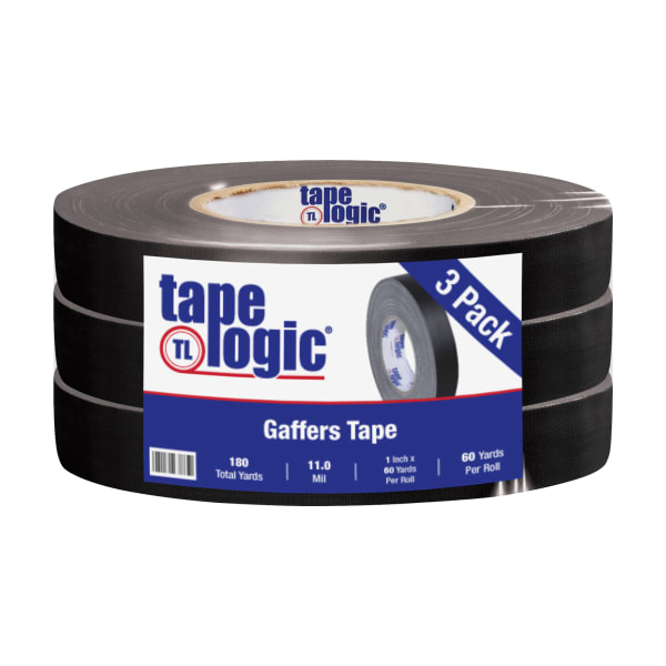 Tape Logic Gaffers Tape, 1in x 60 Yd., 11 Mil, Black, Case Of 3 Rolls