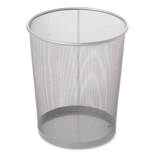 Rubbermaid Commercial Steel Mesh Wastebasket, 5 gal, Steel Mesh, Silver
