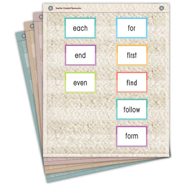Teacher Created Resources Woven Magnetic Mini Pocket Charts, 14in x 17in, Set Of 4