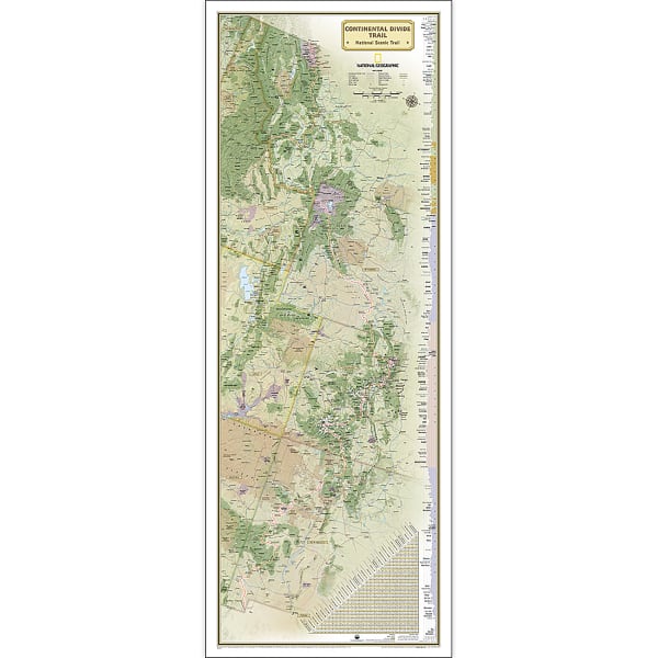 National Geographic Continental Divide Trail Map, Laminated, 18in x 48in