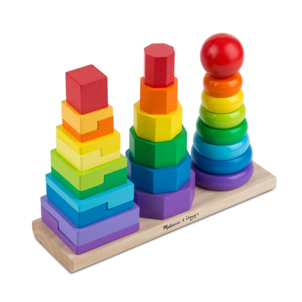 Melissa & Doug Geometric Stacker Toddler Toy, 25 Pieces