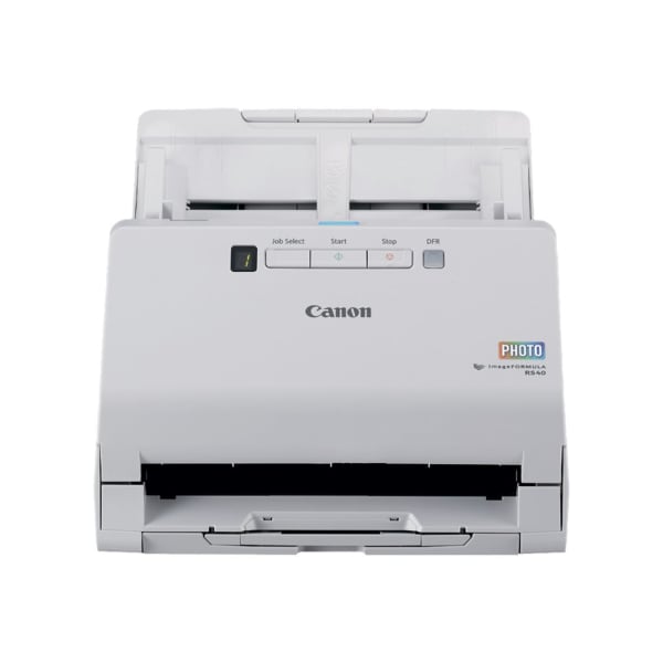 Canon imageFORMULA RS40 - Document scanner - Contact Image Sensor (CIS) - Duplex - Legal - 600 dpi - up to 40 ppm (mono) / up to 30 ppm (color) - ADF (60 sheets) - up to 4000 scans per day - USB 2.0