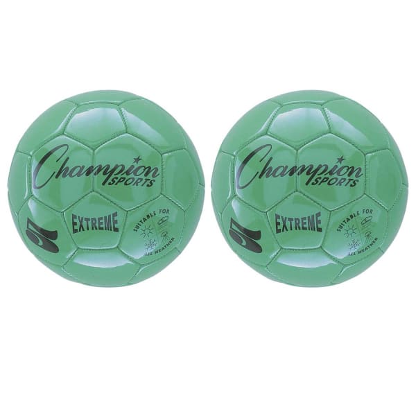 Champion Sports Extreme Soccer Balls, Size 5, Green, Pack Of 2 Balls