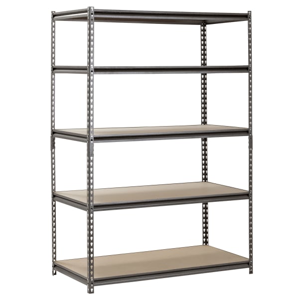 Edsal Muscle Rack Heavy Duty Boltless Steel Shelving Unit, 5-Shelf, 72inH x 48inW x 24inD, Silver