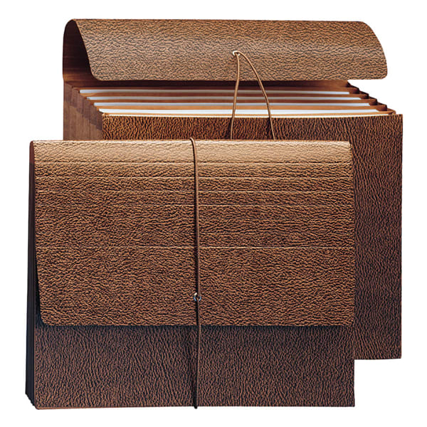 Smead 6-Pocket Leather-Like Partition Wallets, Letter Size, 5 1/4in Expansion, 30% Recycled, Redrope, Pack Of 10