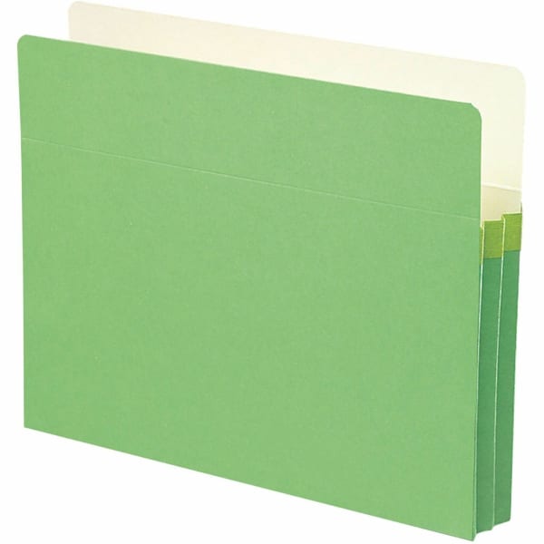 Smead Color Top-Tab File Pockets, Letter Size, 1 3/4in Expansion, Green