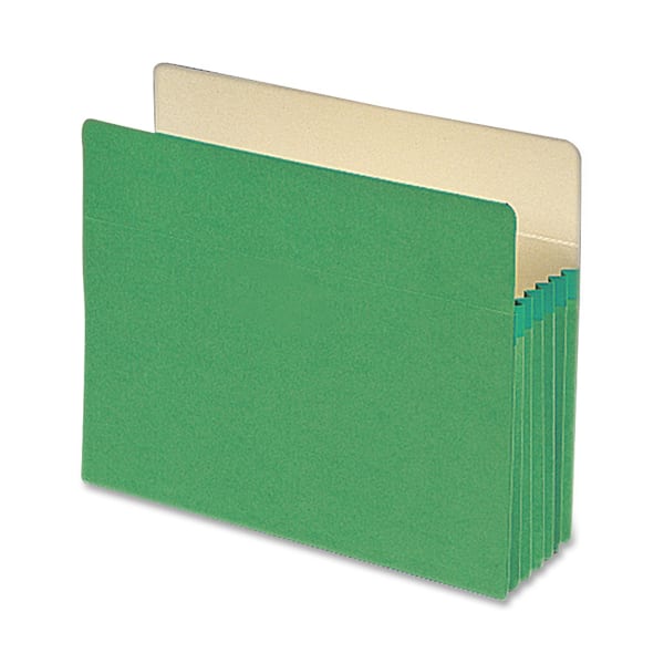 Smead Color Top-Tab File Pockets, Letter Size, 5 1/4in Expansion, Green