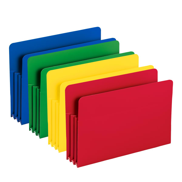 Smead Poly Expanding File Pockets, Legal Size, 3 1/2in Expansion, Assorted Colors (No Color Choice), Pack Of 4