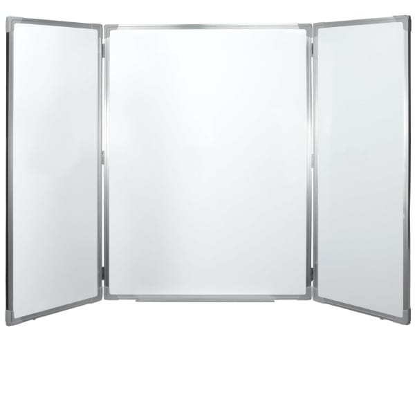 Excello Global Products Magnetic Dry-Erase Wall-Mounted Folding Whiteboard, 40in x 60in, Silver Aluminum Frame