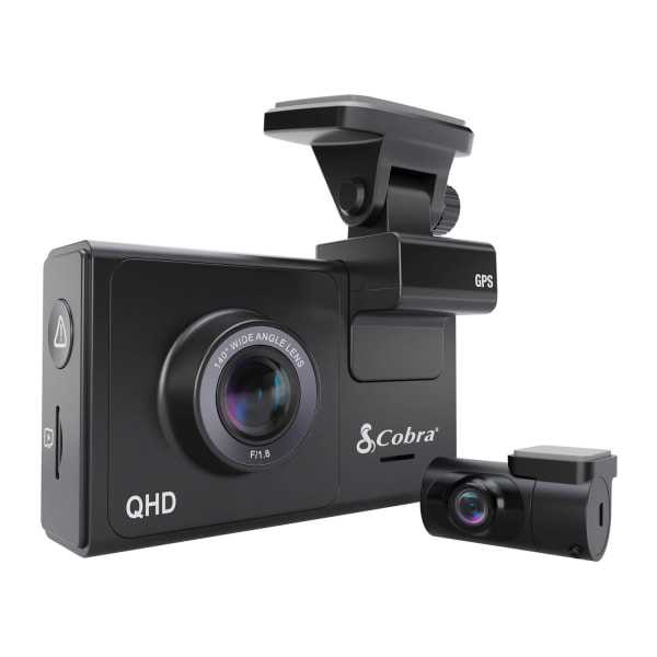Cobra Dual-View QHD 1600p Smart Dash Cam, Black, SC200D