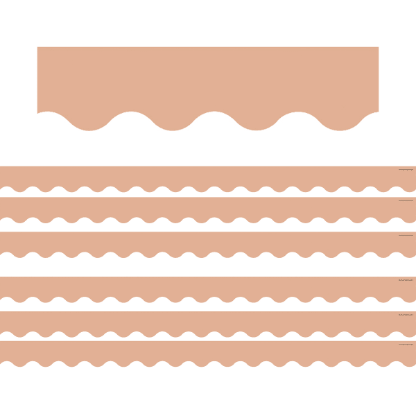 Teacher Created Resources Scalloped Border Trim Packs, 35', Sedona Sand, Set Of 6 Packs