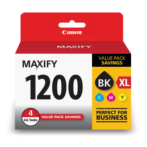 Canon PGI-1200 Black; Cyan; Magenta; Yellow Extra High-Yield Ink Tanks, Pack Of 4, 9183B005