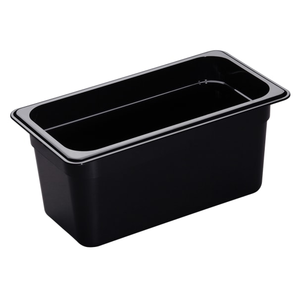 Cambro H-Pan High-Heat GN 1/3 Food Pans, 6inH x 6-15/16inW x 12-3/4inD, Black, Pack Of 6 Pans