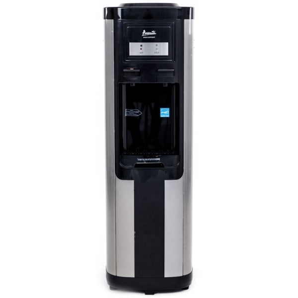Avanti Hot and Cold Water Dispenser, 3 to 5 Gallon, 38-3/4inH x 13inW x 13inD, Stainless Steel