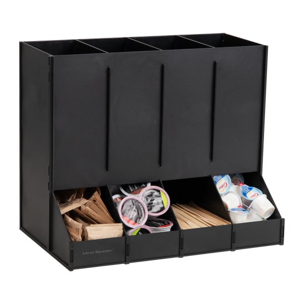 Mind Reader 4-Compartment Single-Serve Coffee Pod Dispenser, 12-1/4inH x 9inW x 14-1/2inD, Black