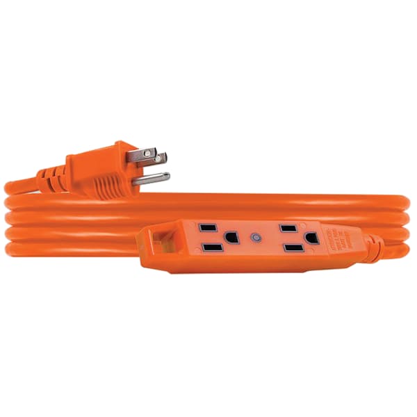 GE UltraPro JASHEP51927 3-Outlet Outdoor Extension Cord, 9', Orange
