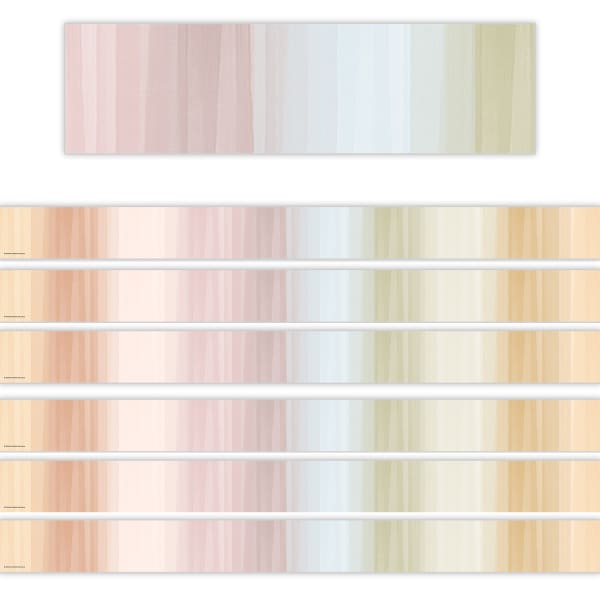 Teacher Created Resources Straight Border Trim, Cool Tones, 35ft Per Pack, Set Of 6 Packs