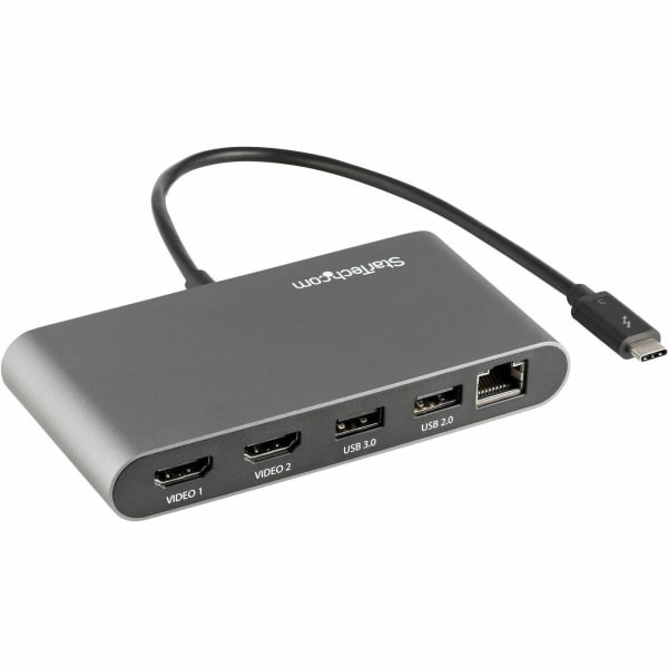 StarTech.com Thunderbolt 3 Mini Dock - Portable Dual Monitor TB3 Laptop Docking Station HDMI 4K 60Hz - TB3DKM2HDL