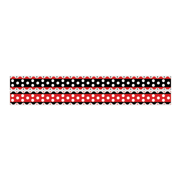 Barker Creek Double-Sided Straight-Edge Border Strips, 3in x 35in, Just Dotty, Pack Of 12