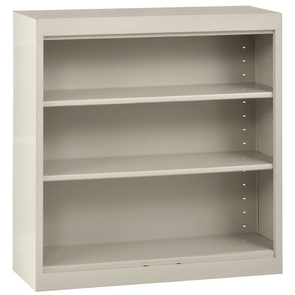Sandusky 3-Shelf Welded Steel Bookcase, 36inH x 36inW x 12inD, Putty