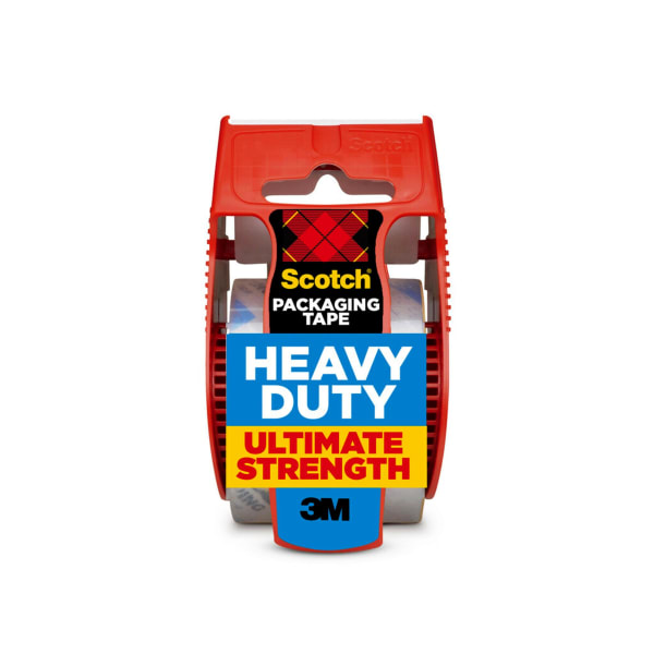 Scotch Heavy Duty Shipping Packing Tape, 1 Tape Roll with Dispenser, 1 7/8 in x 22.2 yd, 1.88in Core, Designed for Packing, Shipping and Mailing, Guaranteed to Stay Sealed, Clear