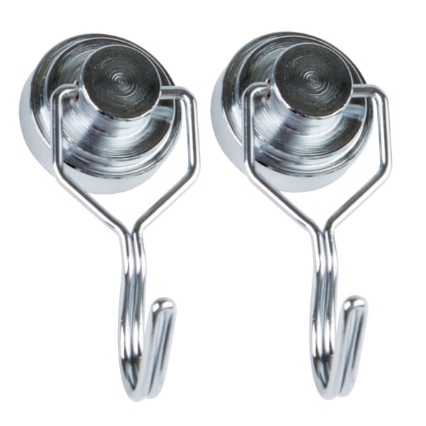 Teacher Created Resources Magnetic Hooks, 1in x 1in, Silver, 2 Hooks Per Pack, Set Of 2 Packs