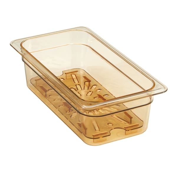 Cambro H-Pan High-Heat Drain Shelves For GN 1/3 Food Pans, Amber, Pack Of 6 Shelves