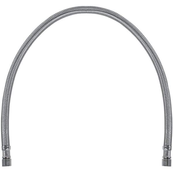 Certified Appliance Accessories Braided Stainless Steel Ice Maker Connector - 24in - Silver, Stainless Steel - Polyester, Polyvinyl Chloride (PVC), Stainless Steel, Brass
