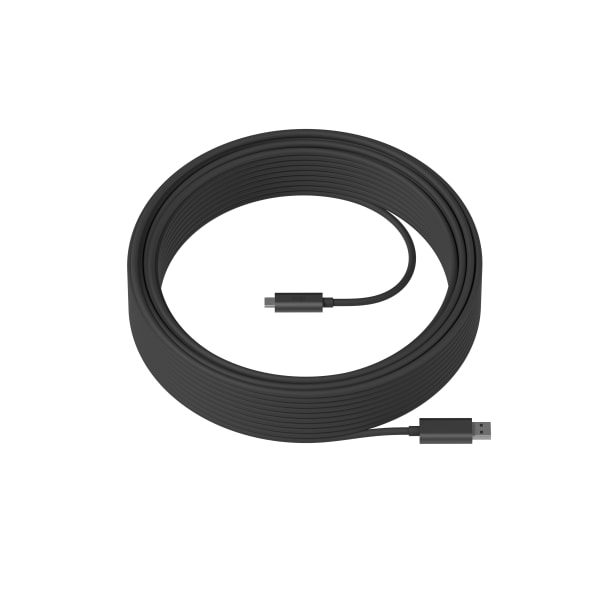 Logitech Strong USB Active Optical USB 3.2 Cable, 82.02ft, Black