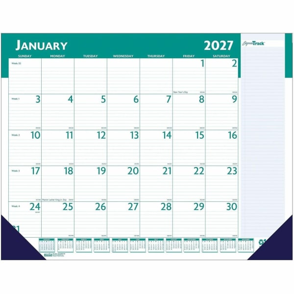 House of Doolittle ExpressTrack Desk Pad Calendar, Julian Dates, Monthly, 13 Month, January 2025 to January 2026
