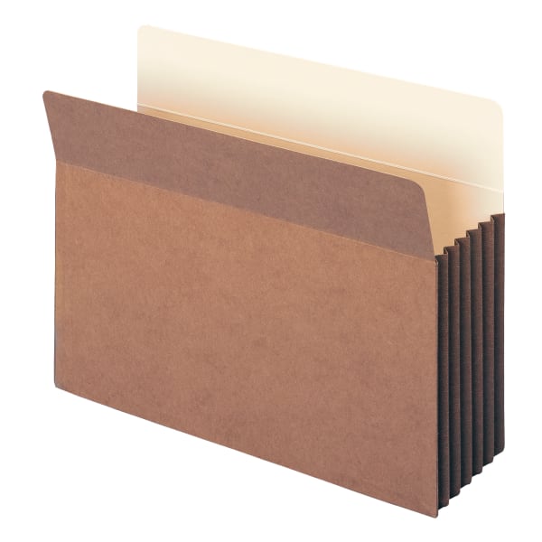 Smead Easy-Access Top-Tab Tyvek File Pockets, Letter Size, 5 1/4in Expansion, 30% Recycled, Redrope, Box Of 10