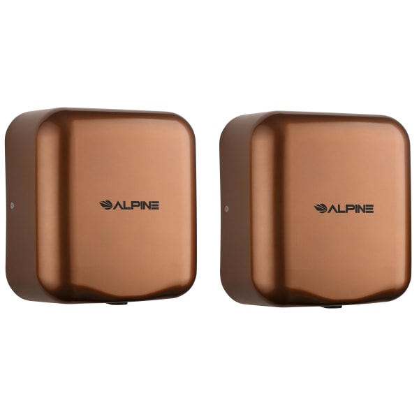 Alpine Industries Hemlock Commercial Automatic High-Speed Electric Hand Dryers, Copper, Pack Of 2 Dryers