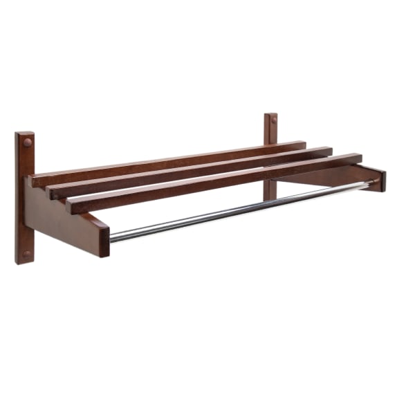 CSL Economy Series Wood Wall Rack, 10-1/2inH x 24inW x 12-3/4inD, Dark Brown