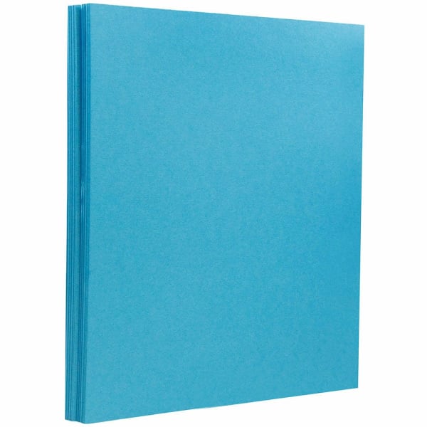 JAM Paper Card Stock, Peacock Blue, Letter (8.5in x 11in), 130 Lb, Pack Of 25