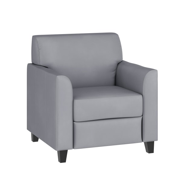 Flash Furniture Hercules Diplomat LeatherSoft Faux Leather Contemporary Guest Chair, Gray