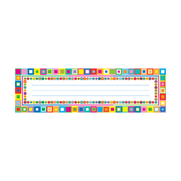 Barker Creek Single-Sided Desk Tags/Bulletin Board Signs, 12in x 3 1/2in, Retro, Pre-K To Grade 6, Pack Of 36