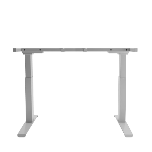 Fellowes Triumph LX Electric Height Adjustable 2-Leg Table Base, For Tables 36in-60in x 30in, 43-1/2inH x 36inW x 30inD, Silver